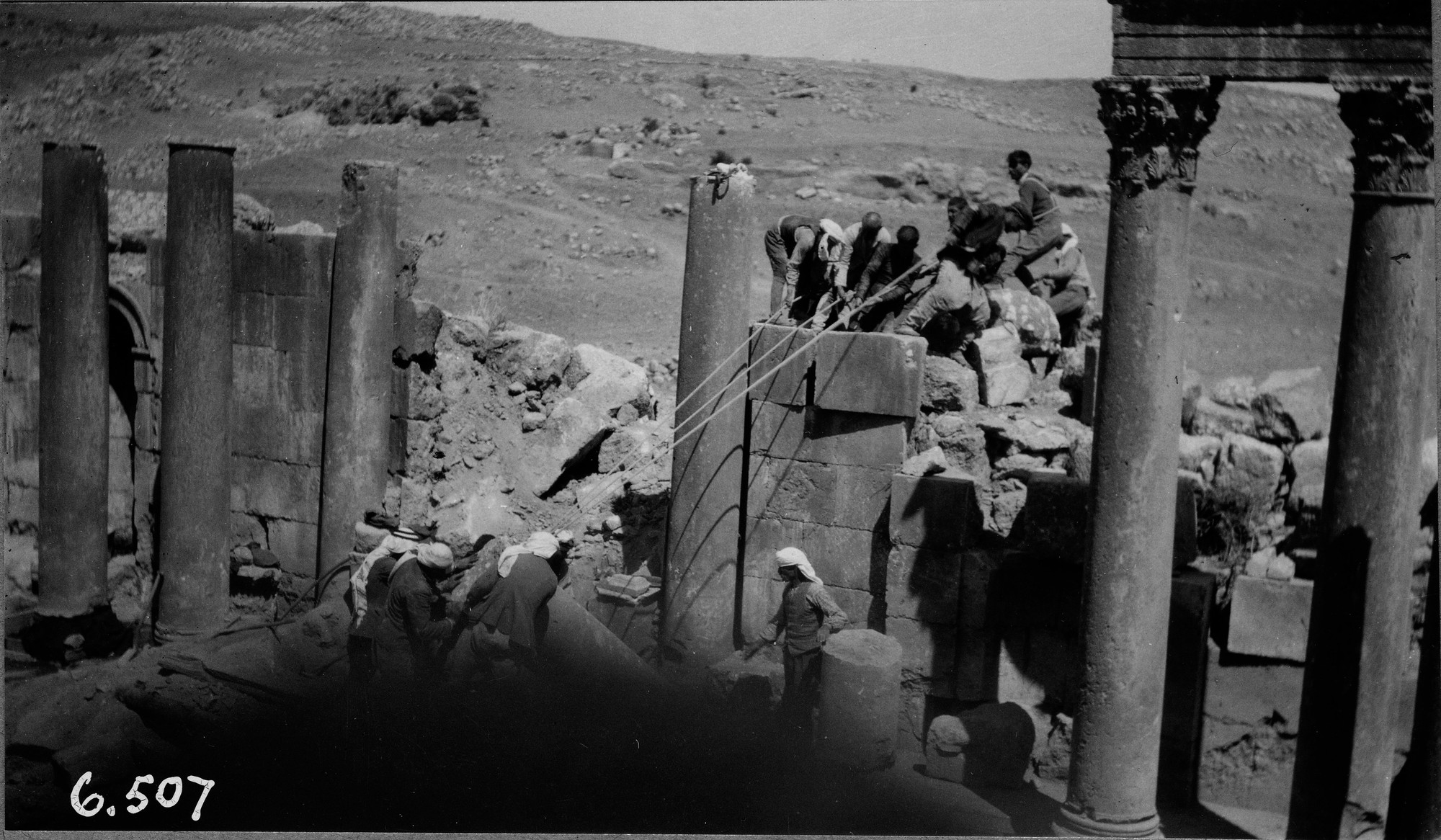 Jerash, South theatre during excavations. UCL Institute of Archaeology Collections