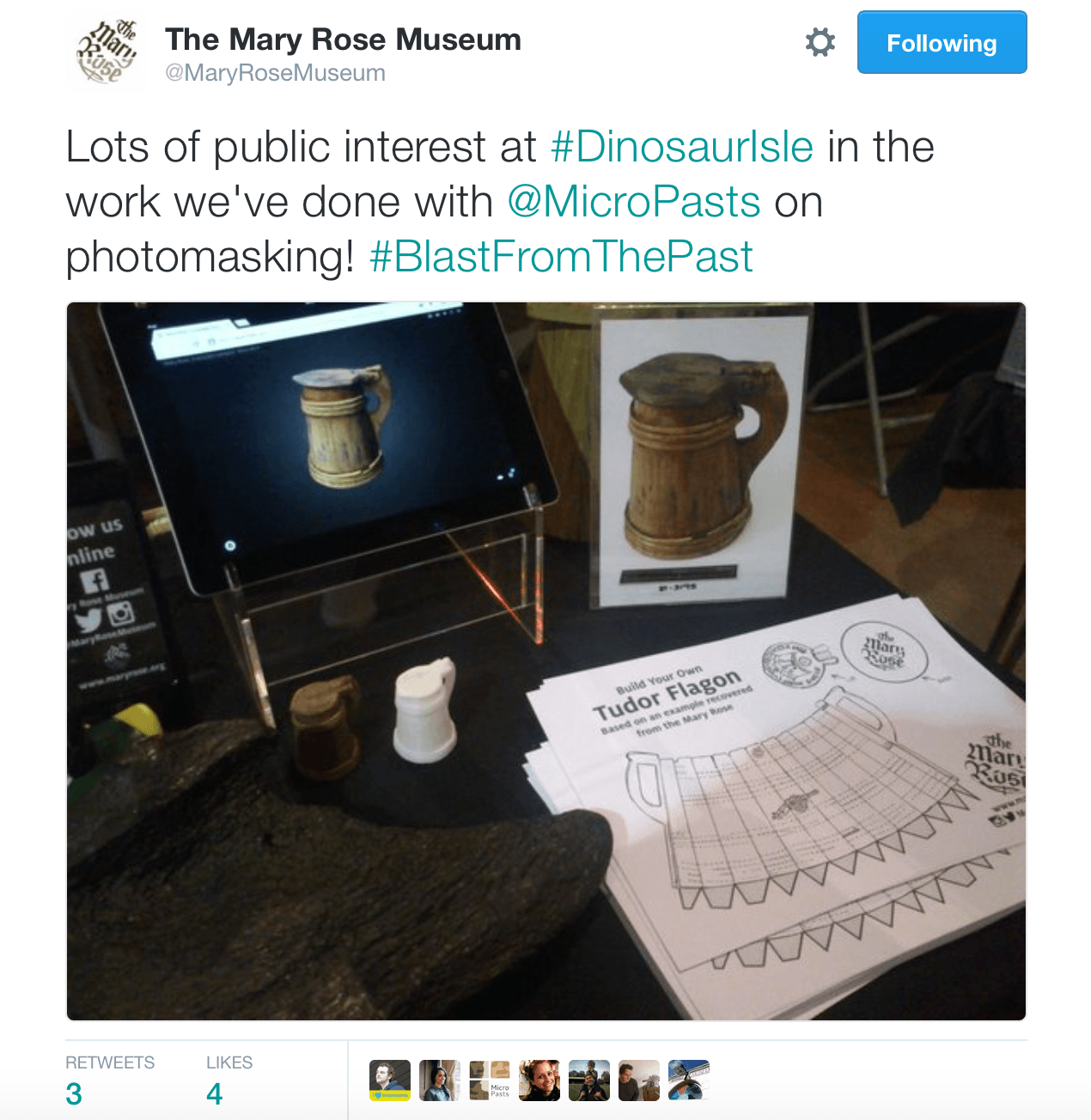 Screen Shot of a Mary Rose Trust desk and computer shown in a tweet