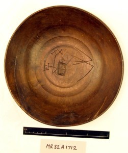 Wooden bowl Beech with personal markings (82A1712) - © Mary Rose Trust