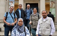 EES Egyptian scholars are (l to r) Yasser Abdel Razik Al Hammami, Ahmed Ali Nakshara, Hoda Kamal, Hesham Hussein, Fatma Keshk, and Mohamed Abuelyazid. (Photo courtesy of Hazel Gray/EES)
